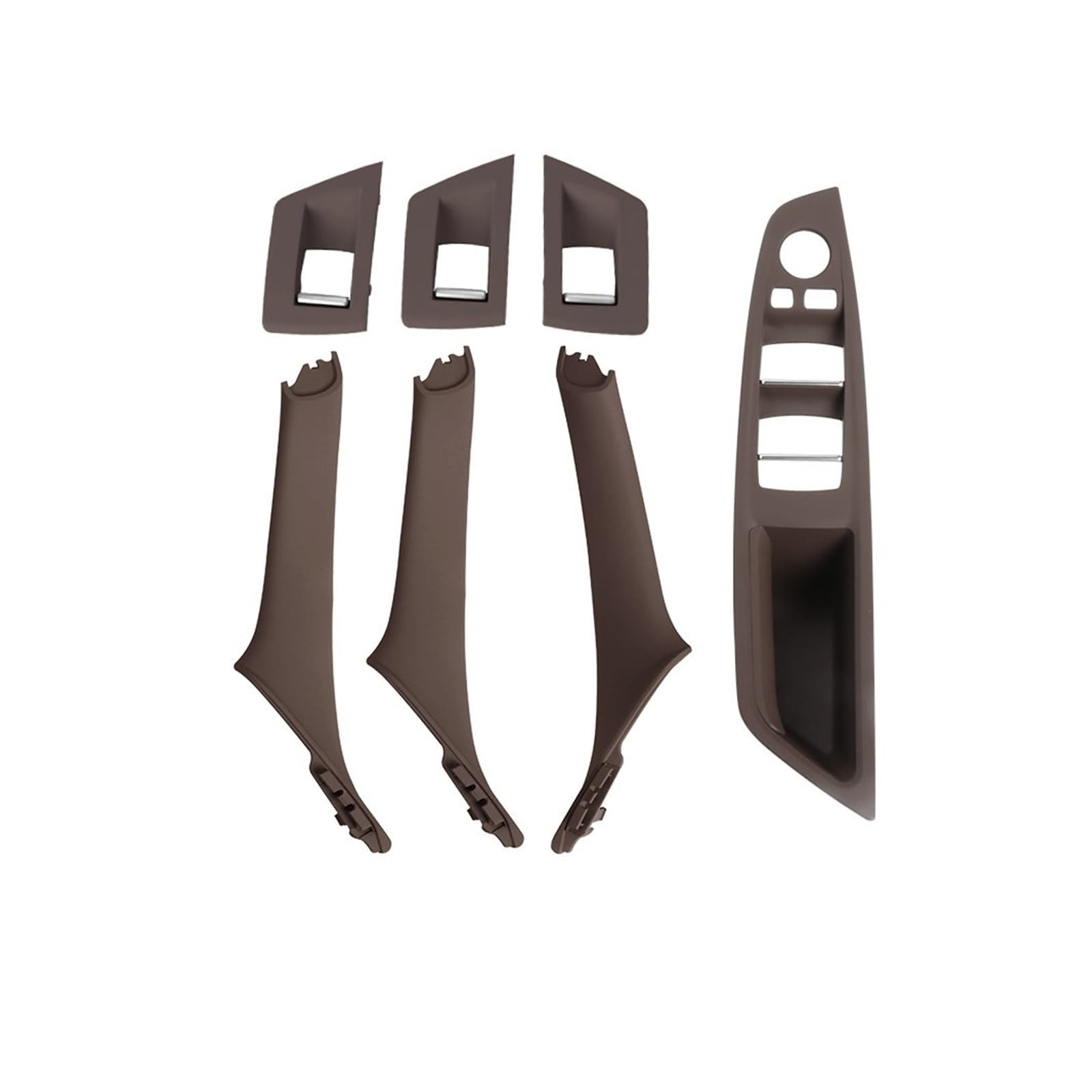 For BMW For 5 Series For F10 For F18 523 525 528 LHD RHD Car Interior Door Handle Pull 7Piece Set Inner Car Door Handle(RHD Moka)