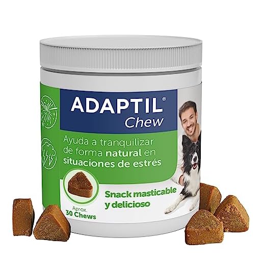 ADAPTIL Chew - Una Manera Deliciosa y Natural de Ayudar a tu Perro a calmar su ansiedad - 30 pastillas