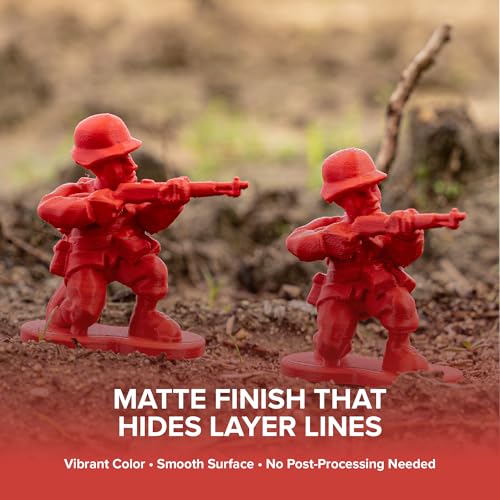 Image of Polymaker Panchroma Matte PLA Filament, Army Red 1.75mm 1kg 3D Printing Filament, Formerly Polyterra Matte, Fits Most FDM 3D Printers, 1kg Spool (2.2lbs)