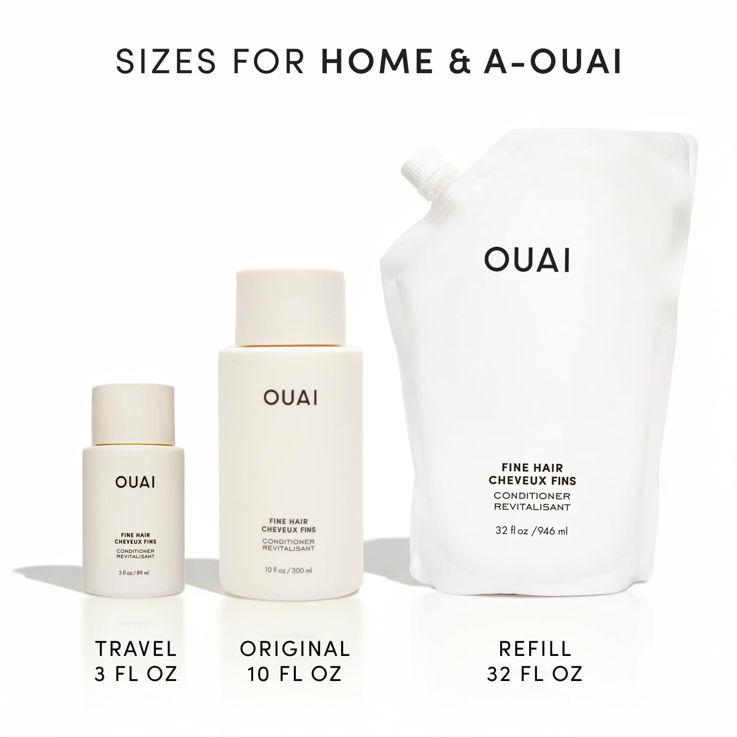 OUAI Fine Hair Conditioner Refill - Volumizing Conditioner Made with Keratin, Biotin and Chia Seed Oil - Adds Softness, Bounce and Volume - Free from Parabens, Sulfates, and Phthalates (32 Oz) - Image 9