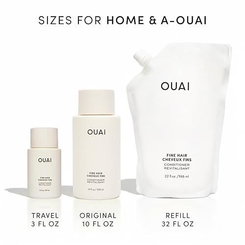 Miniatura 9 de OUAI Recambio de acondicionador para cabello fino, acondicionador voluminizador hecho con queratina, biotina y aceite de semilla de chía, añade