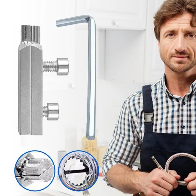 Image of Faucet Broken Head Extractor Tool - Remove Jammed, Rusted or Slipped Tap Heads Easily | Broken Wire Extractor | Plumbing Repair Tool