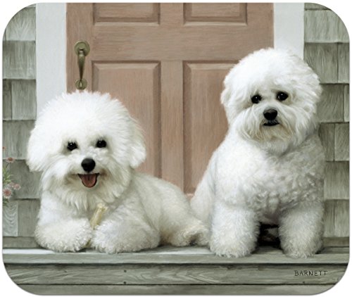 Fiddler's Elbow Bichon Frise on Porch Mouse Pad
