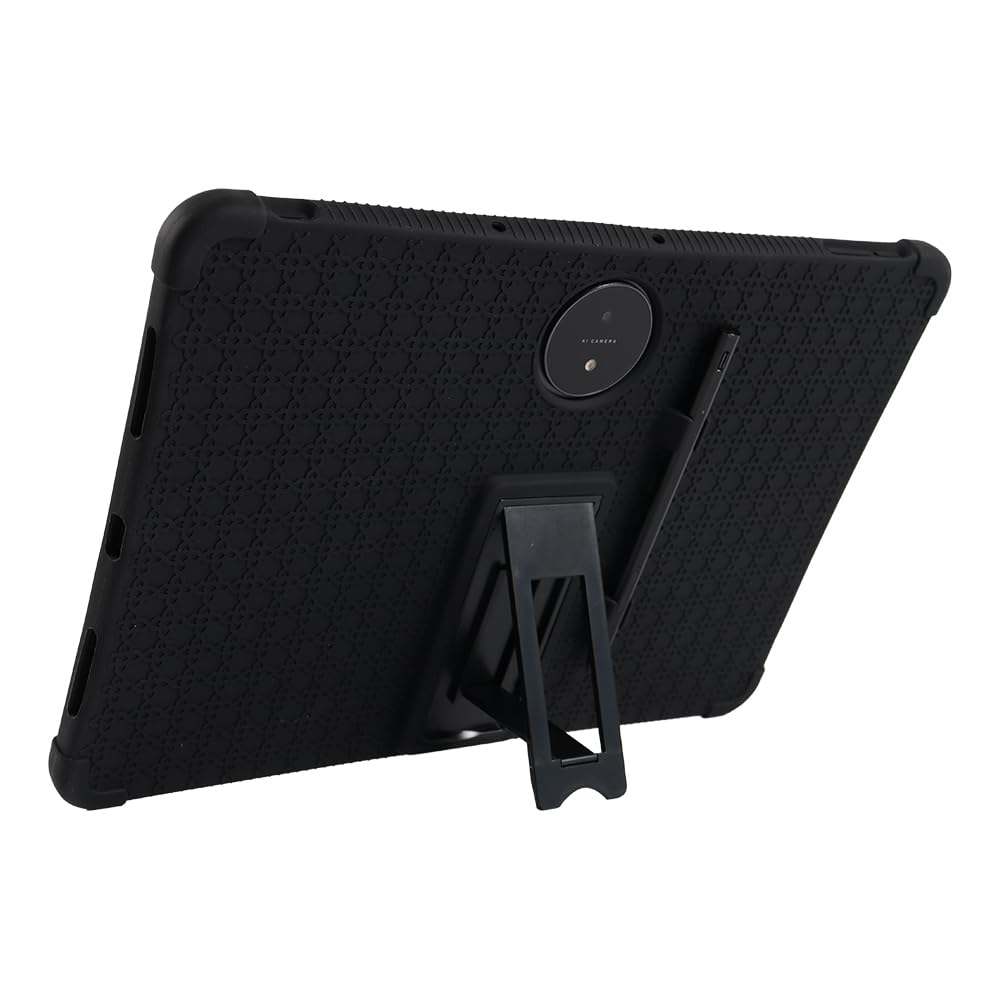 4 Cornors - Funda de silicona a prueba de golpes compatible con tablet Fro TCL NxtPaper 11 Plus 11.5 (9469x) con soporte plegable, protección completa (TCL NxtPaper 11 Plus 11.5 (9469x) negro)