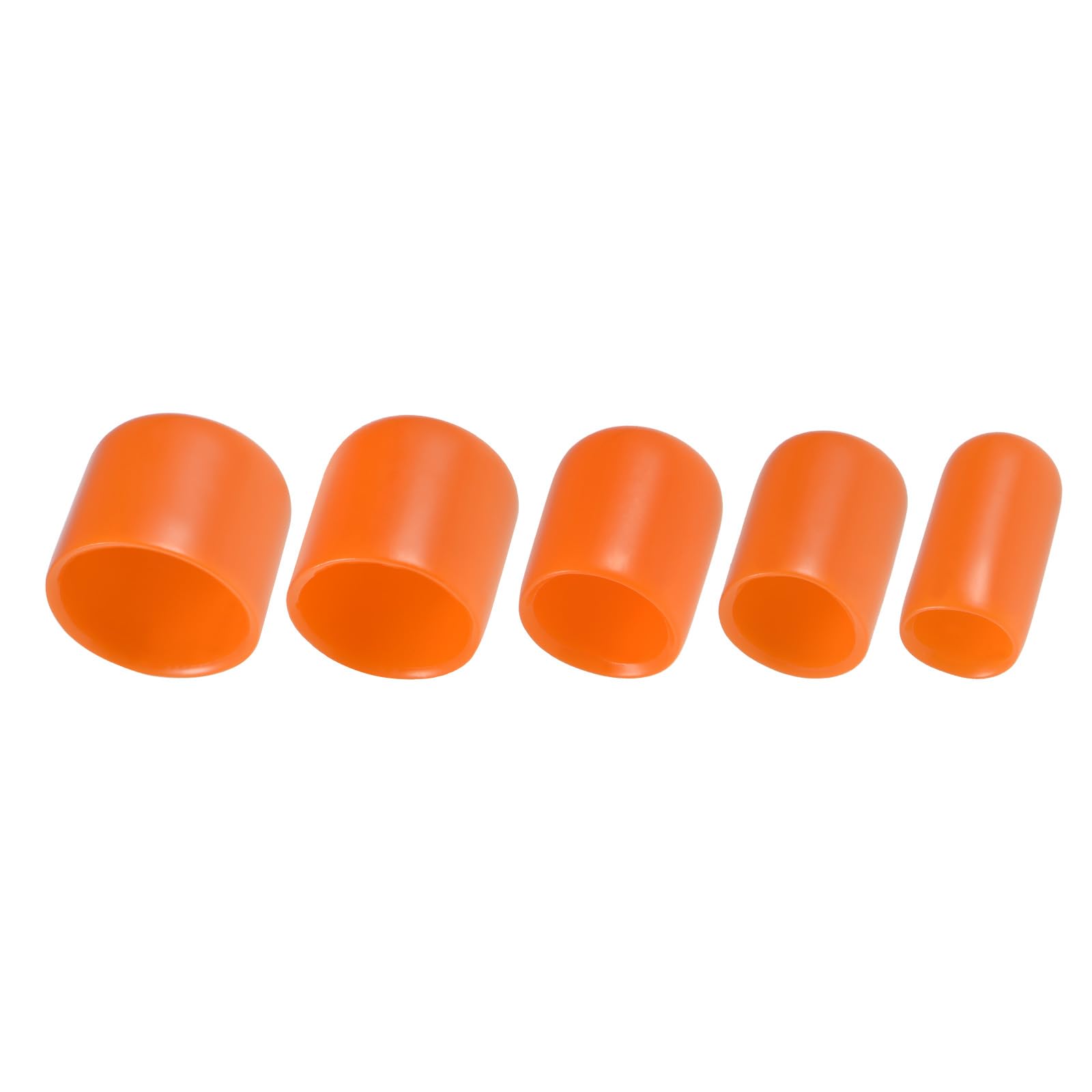 200pcs 4mm Rubber End Caps - Orange PVC Screw Thread Protectors
