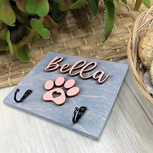 Ozinna Personalisierte Hundeleine-Halter für Wand Hundeleine Schlüsselhalter Individuelle Leinenhalter Wandhalterung für Eingangsbereich Bauernhaus Hundeartikel Aufbewahrungs-Organize (Stil 3)