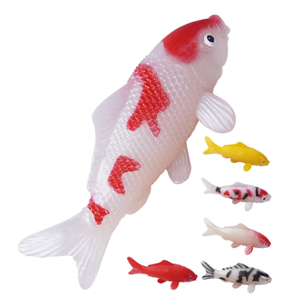 Cabilock 30 Stück Kleiner Koi Fischfigur aus PVC für Aquarien und
