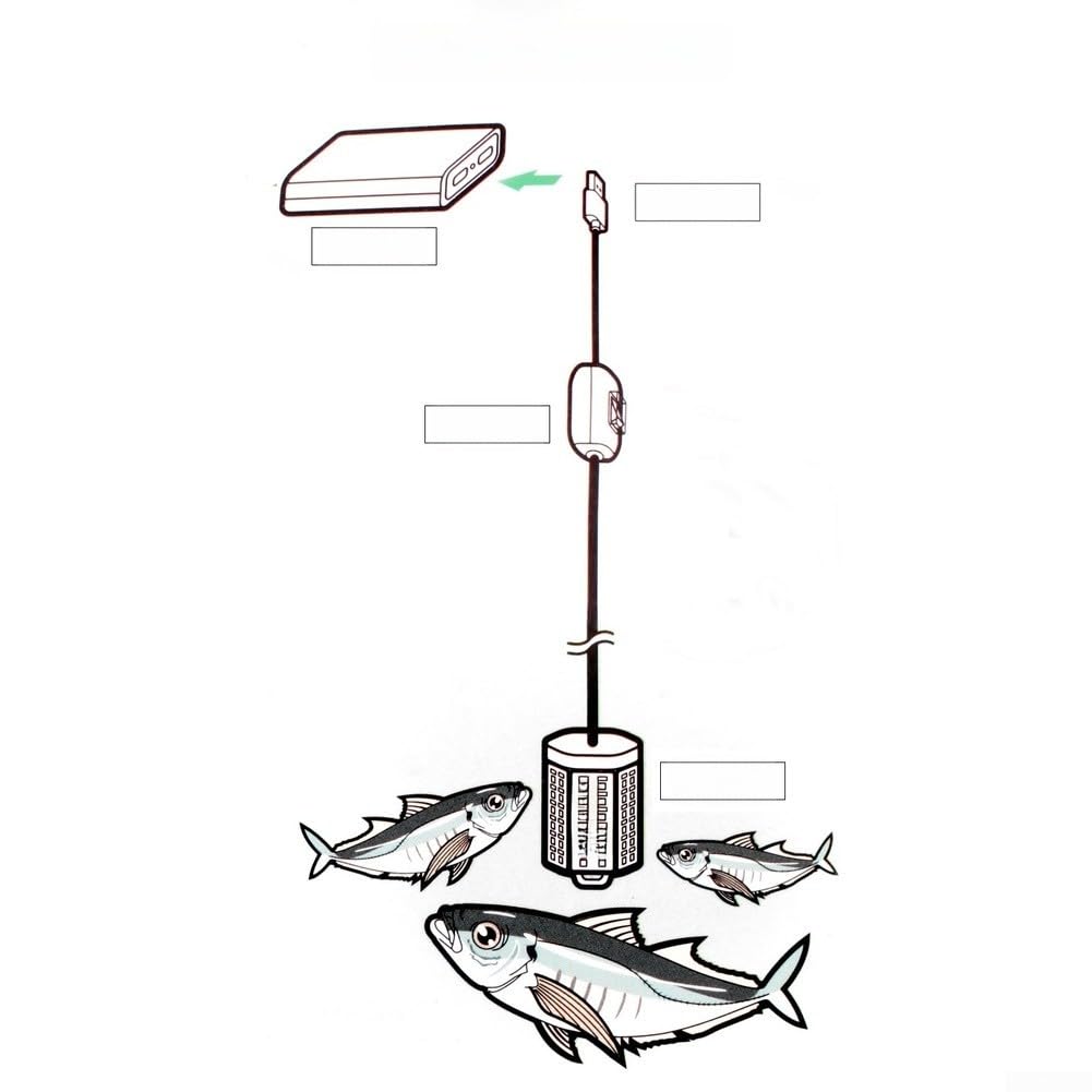 Lampe de pêche sous-marine rechargeable par USB IP68 étanche 10 m câble bicolore pour la pêche de nuit