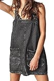 Jumppmile Womens Denim Overalls Short Casual Summer Loose Bib Rompers Jumpers Adjustable Straps Jean Overall Shorts Dress Grey XL