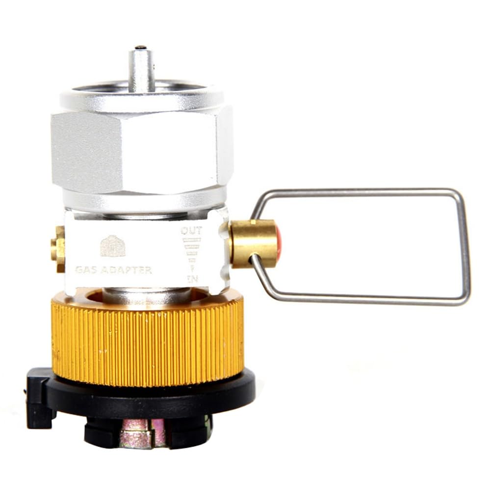 Luejnbogty Gas Saver plus Gas Converter Shifter Recharge Camping Gas Adapter Gas Burner Adapter Valve Kit Silver