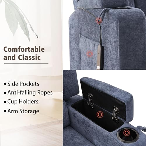 Sillón eléctrico reclinable con masaje y calor miniatura 3
