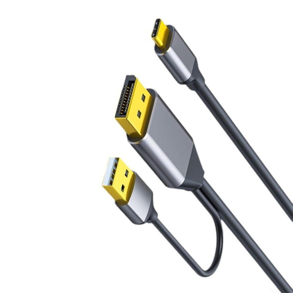 a C Cable, 2m DP a 2K 4K HD Convertidor Audio Video Conexión para Laptop Monitor VR Gafas Pantalla Portátil