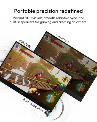 Image of Pixio PX160 Wave Portable Monitor 15.6 inch 60Hz FHD 1080p IPS Panel HDR Screen Cover Stand USB-C HDMI Laptop Screen Extender Portable Monitor for Laptop, PC, Console, Phone