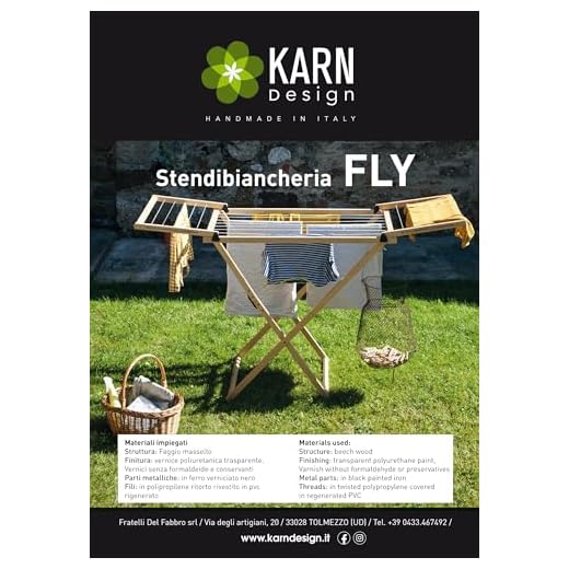 del Fabbro 3020 Faltbarer Wäscheständer Buche natur lackiert, keine