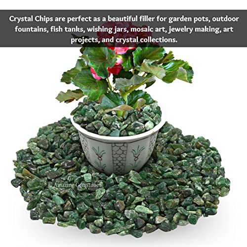 Image of Green Aventurine Crystal Chips Aquarium Gravel Rocks - Green Aventurine Chips Bulk Fish Tank Gravel, Small Tumbled Stone Chips and Tiny Crystals for Decoration (Natural AAA Grade Gemstones)