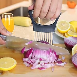 JAYVAR Onion Holder for Slicing, Lemon Slicer Onion Cutter for Slicing, Vegetable Cutter for Potato and Tomato, Avocados, Eggs, Food Slicer Assistant Tool for Slicing Fruit Lemon and Meat JAYVAR Onion Holder for Slicing Lemon Slicer Onion Cutter for Slicing Vegetable Cutter for Potato and Tomato Avocados Eggs Food Slicer Assistant Tool for Slicing Fruit Lemon and Meat