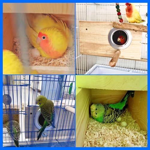 Image of kathson Parakeet Nesting Box,Wood Bird Nest House for Cage,Parrots Breeding Mating Boxes,Budgie Nesting Box for Conure,Lovebirds,Finch,Canary,Small and Medium-Sized Birds（M）
