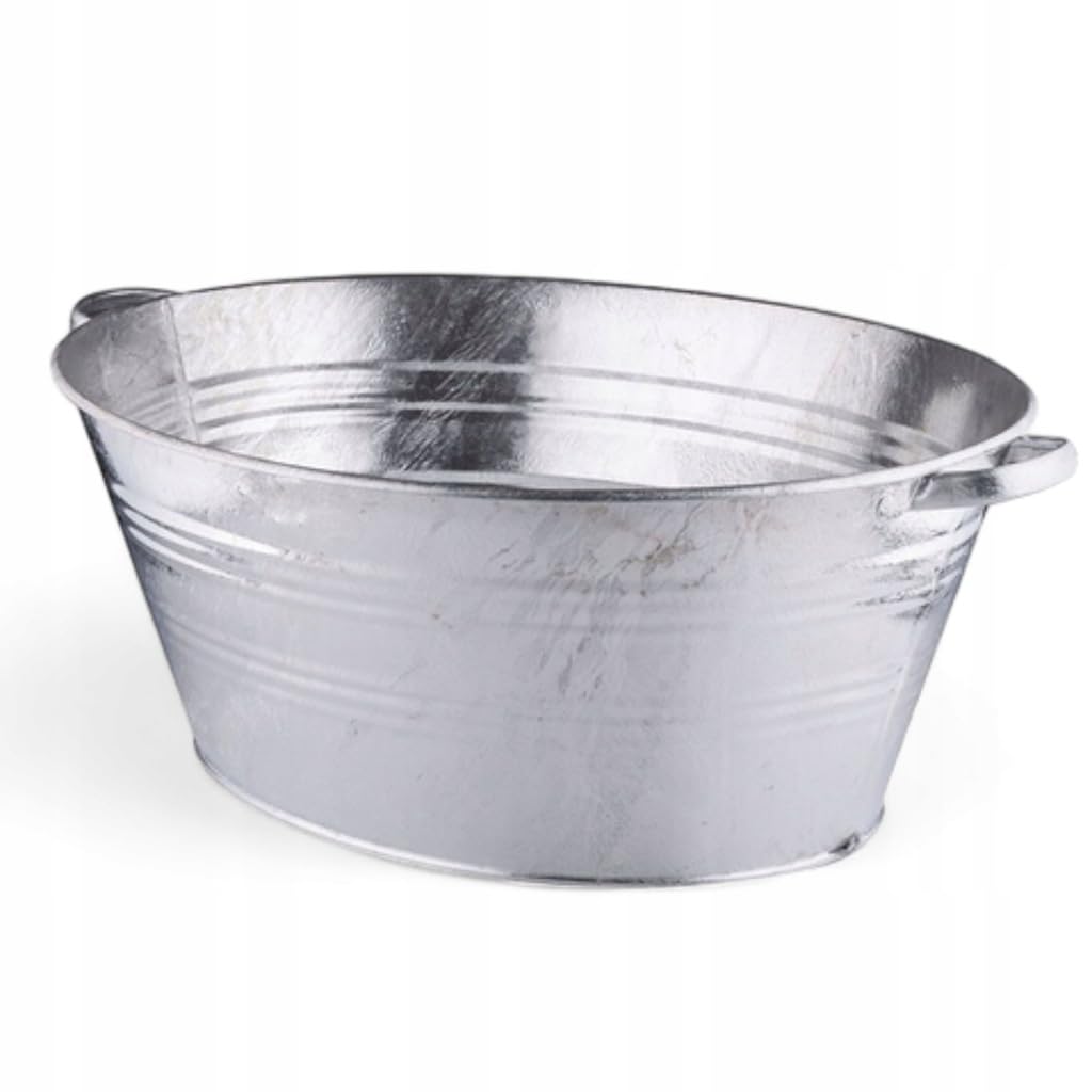 Zinkwanne Badewanne Blumentopf Verzinkte Metall Garten Ovale Wanne 70cm