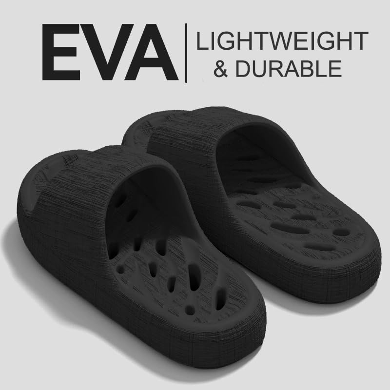 Image of FINLEEO Shower Sandals with Drainage Holes - Quick Drying Bathroom & Gym Slippers for Men and Women