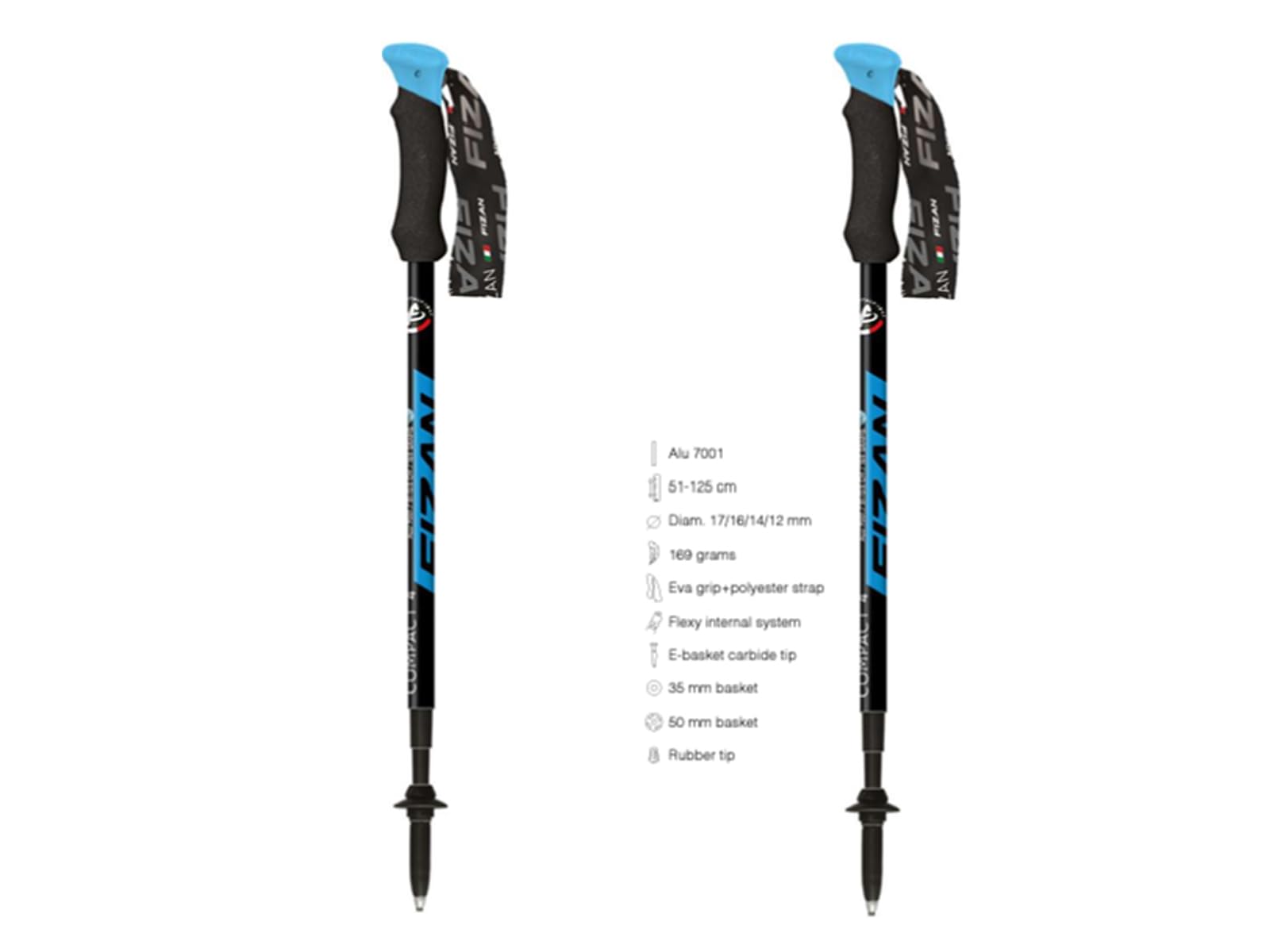 Fizan7106 Compact 4 Trekking Blue Poles (Unica - .)