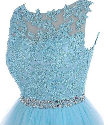 Dydsz Women's Appliques Beaded Homecoming Dresses for Teens Short Prom Dress Tulle Party Cocktail Gown3