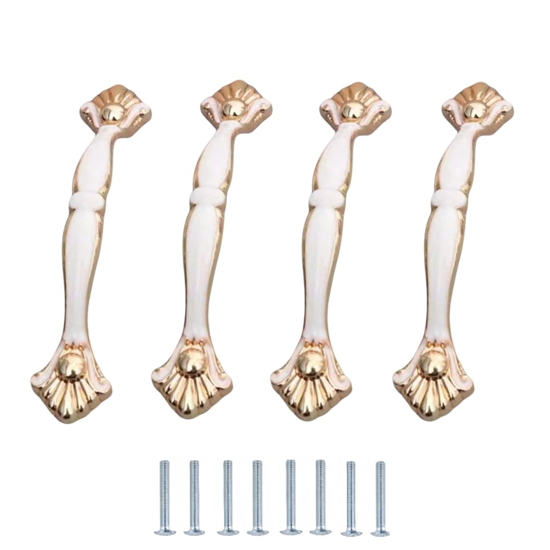 NLQCSXWEP Zinc Alloy Cabinet Bow Handle, Zinc Alloy Aluminum Cabinet Handles 4-Pack Multicolor(935-96mm Porcelain White Aluminum Alloy)