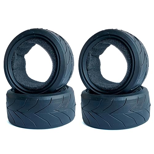 LAFEINA RC 1:10 On-Road Racing Car Rubber Tires Sponge Inside for HSP HPI 4PCS (J)