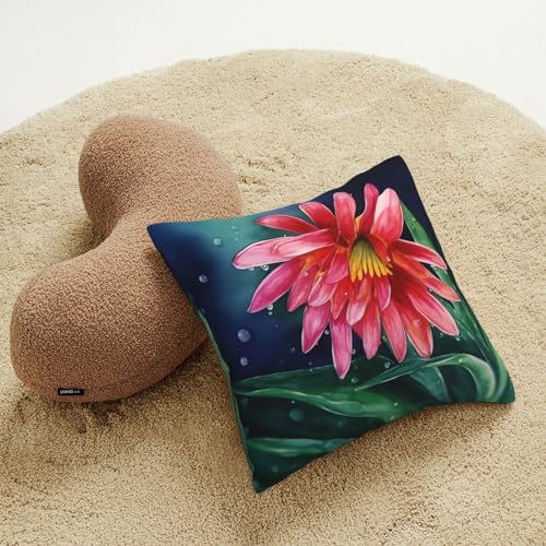 Housse de coussin en velours côtelé doux à fleurs, textile de salon premium