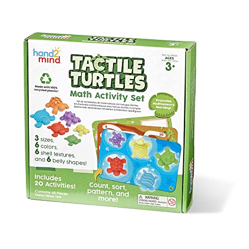 Set de actividades de matemáticas con tortugas táctiles de Learning Resources, figuras para niños, juguetes de colores para clasificar, juego sensorial con tortugas, material de matemáticas Montessori