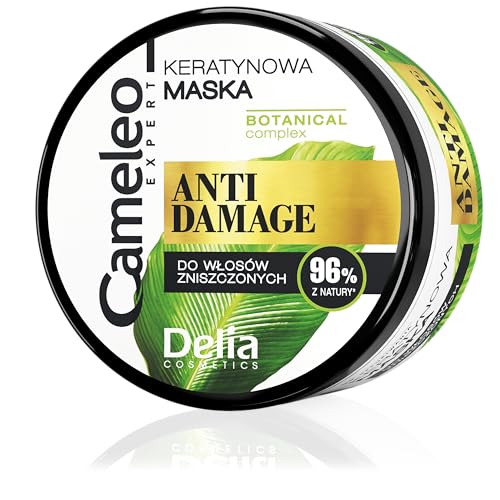 Cameleo - Maschera alla Cheratina - per Capelli Estremamente Danneggiati - Trattamento di Riparazione Rigenerante, Nutriente e Idratante per Capelli Fragili e Secchi - Cheratina e olio di Argan -200ml