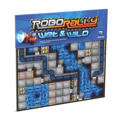 Robo Rally Expansion: Wet & Wild - Juego de Mesa de Expansión con Tableros Temáticos de Agua y Mecánicas Verticales para 2-6 Jugadores miniatura 1
