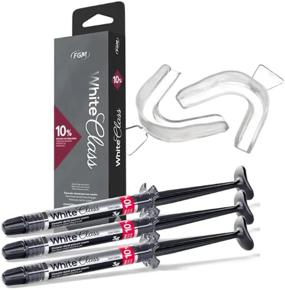 Kit 3 Clareador Dental Caseiro White Class 10% c/ 3 Unidades + Moldeira + Estojo
