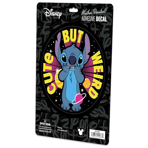 Image of Disney Lilo and Stitch Cute But Weird Adhesive Vinyl Decal - Playful Stitch Sticker for Car - Great Gift Idea