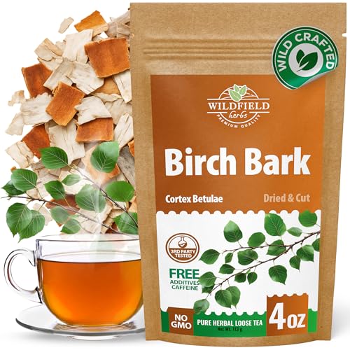Image of 4 oz. Birch Bark Herbal Tea (Betulae Gemmae) - 113g Dried Birch Bark Herb Tea Corteza de Abedul