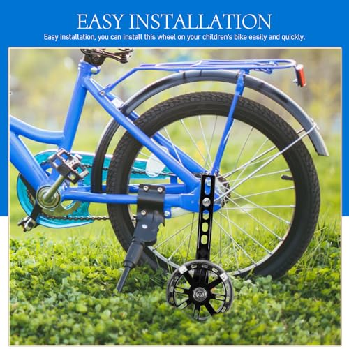 Ruedas de Entrenamiento ibasenice para Bicicleta, Juego de 2 Piezas, Estabilizadores Ajustables Negros con Ruedas de Equilibrio Parpadeantes Resistentes al Desgaste miniatura 6