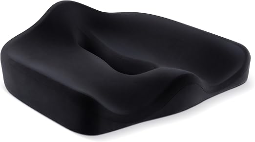 Ergonomic Office Seat Cushion for Tailbone Pressure Relief - Memory Foam Seat Pad for Comfort & Posture Improvement - Ideal for Office Chair,Desk Chairs,Car Seats,Wheelchairs,Home&Office Use(Black)