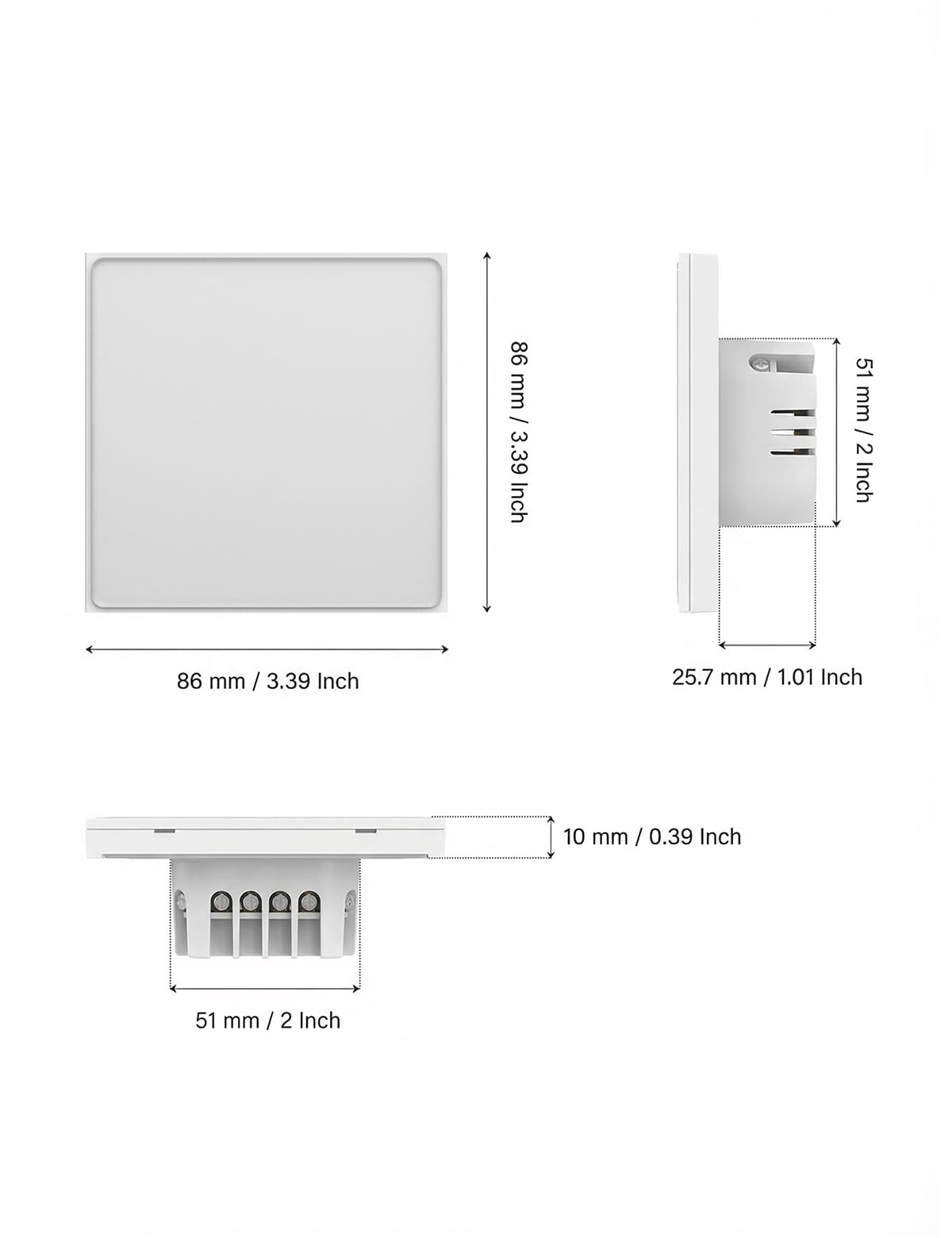 MOES Interrupteur Intelligent Zigbee Encastré 3 Gang | 1 voie, mémoire après coupure, requiert un fil neutre, compatible Alexa et Google Home