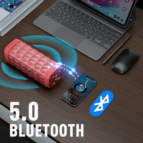 BUGANI Bluetooth Speaker, Portable Speaker Stereo Sound, IPX5 Waterproof Wireless Speaker, Built-in Microphone 24H Play, 100FT Bluetooth Range, Type-C, Outdoor Speakers Suitable for Anywhere — view 5