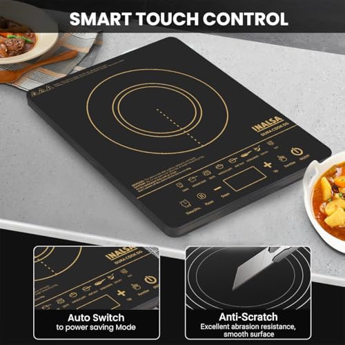 Image of INALSA 2100W Induction Cooktop with Smart Touch Control|7 Indian Cooking Presets|Smart Sense Pan Detection|Pause Function|Variable Timer|Overheat & Voltage Protection|Anti-Skid Feet|Dura Cook DG