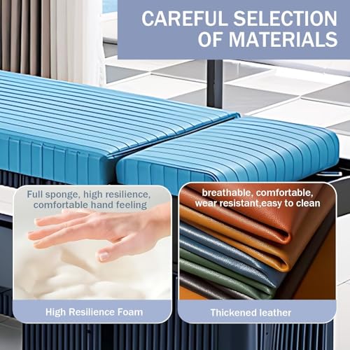 Larnavo Massage Shampoo Bed-Shampoo Bed with Light Luxury Blue Stripe Design, Head Spa Equipment&Beauty Bed Includes Comfortable Headrest, Ample Storage Space(78.74IN) - Image 5