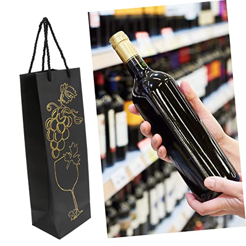 16 bolsas de papel grueso PRETYZOOM con estampado dorado para vino y obsequio elegante 7