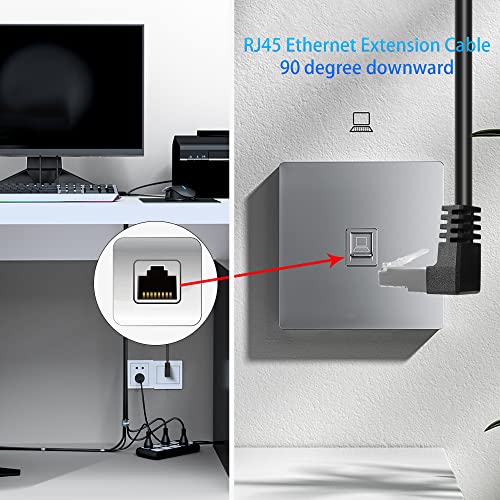 Cable Ethernet GELRHONR Cat5e 1m con ángulo 90° RJ45 miniatura 2