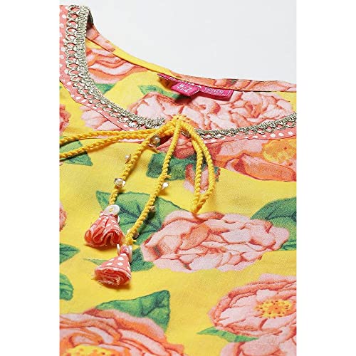 Image of BIBA Girl Cotton Straight Printed Suit Set