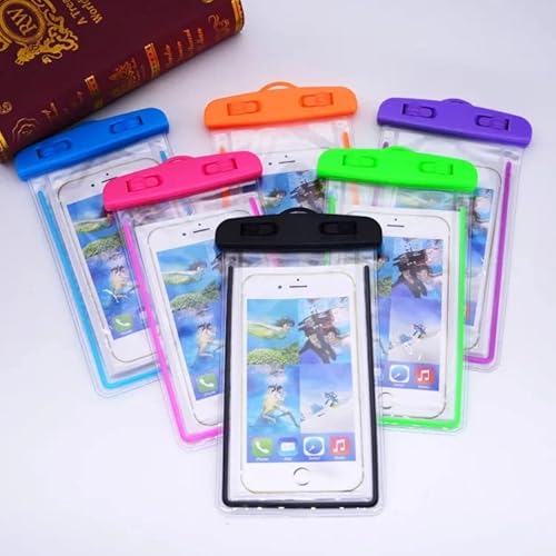 Pack 2 Funda Impermeable Universal, Bolsa Estanca Teléfono Móvil, Bolsa Secado Teléfono Móvil Bajo El Agua, Acuática, Sumergible para Teléfono Móvil, Bolsa Estanca Universal Cover