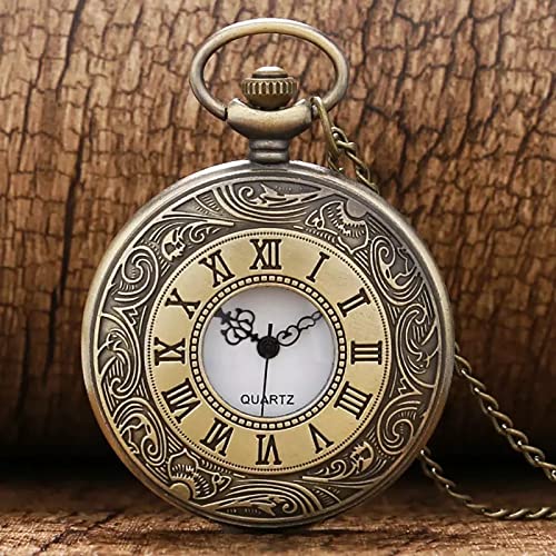 Image of AUGEN Pocket Watch Metal Keychain Clock 3 Retro Vintage for Gifting With Key Ring Anti-Rust (Pack Of 1)