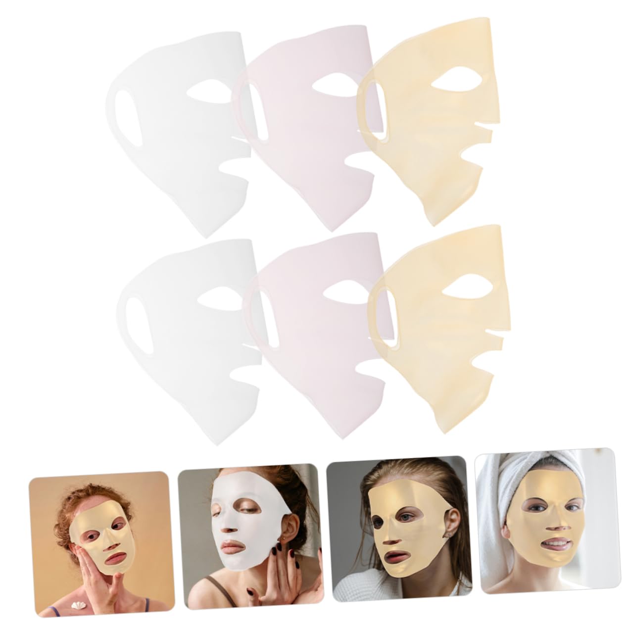FOMIYES Maschera Viso in Silicone Idratante Da 3 Set Per La Della Pelle Delle Donne 6 Pezzi * 3