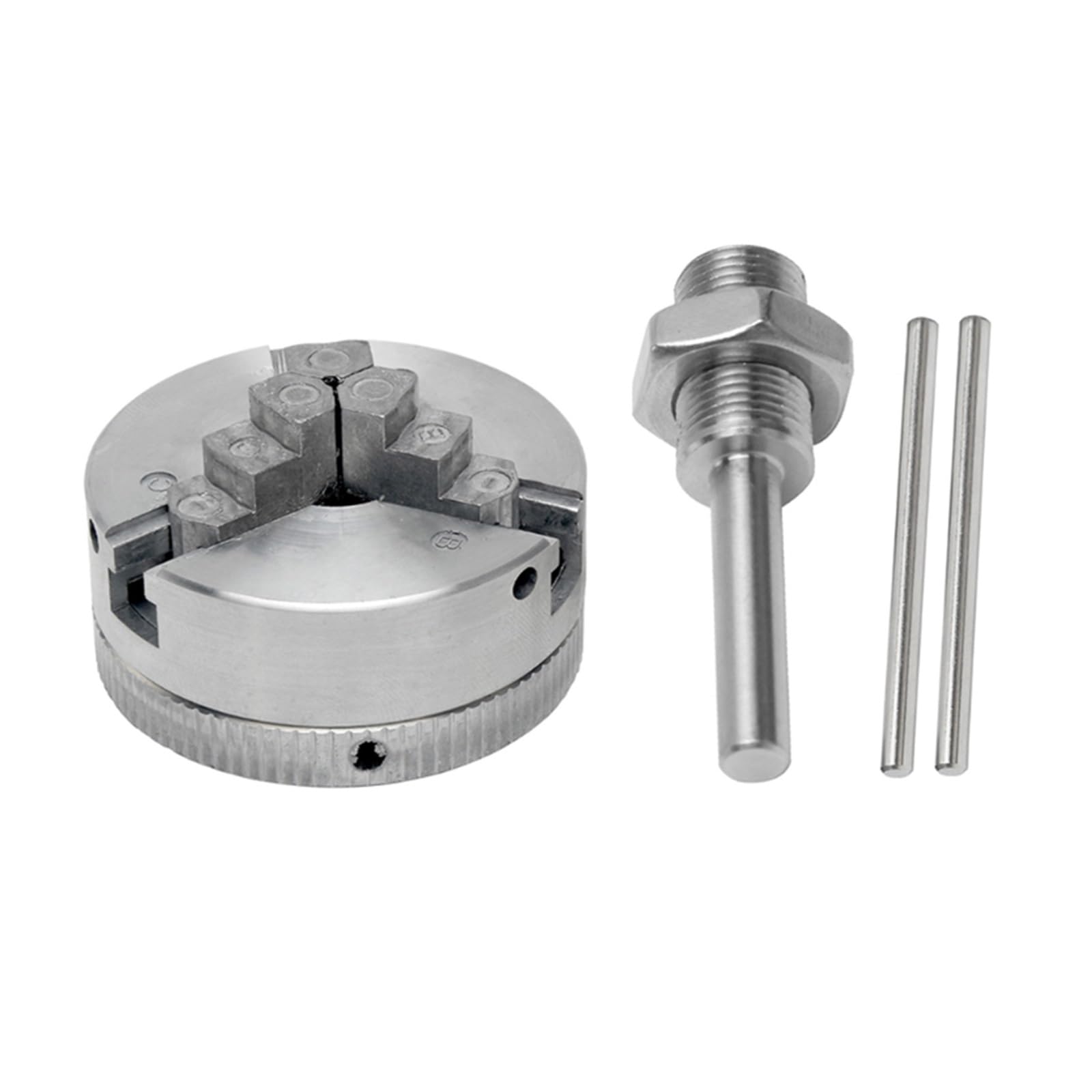 Mandril de Torno de 3 mordazas, Mandril Manual de 3 ", K11-80, Pieza de perforación de Torno autocentrante, 80mm, Total 2 Juegos de mordazas(Z011 3 Jaws)