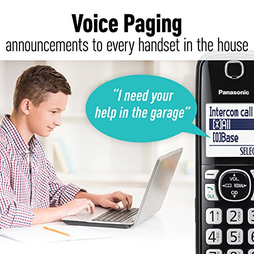 Panasonic Link2Cell Bluetooth Cordless Phone System with Voice Assistant, Call Blocking and Ans   wering Machine. DECT 6.0 Expandable Cordless System - 5 Handsets - KX-TGF575S (Silver)