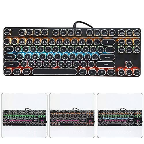 BONKZEBU Tastiera Meccanica Punk con Cappuccio Rotondo Vintage Durevole per Giocatori PUBG Plug and Play per Accessori per Computer Materiale ABS