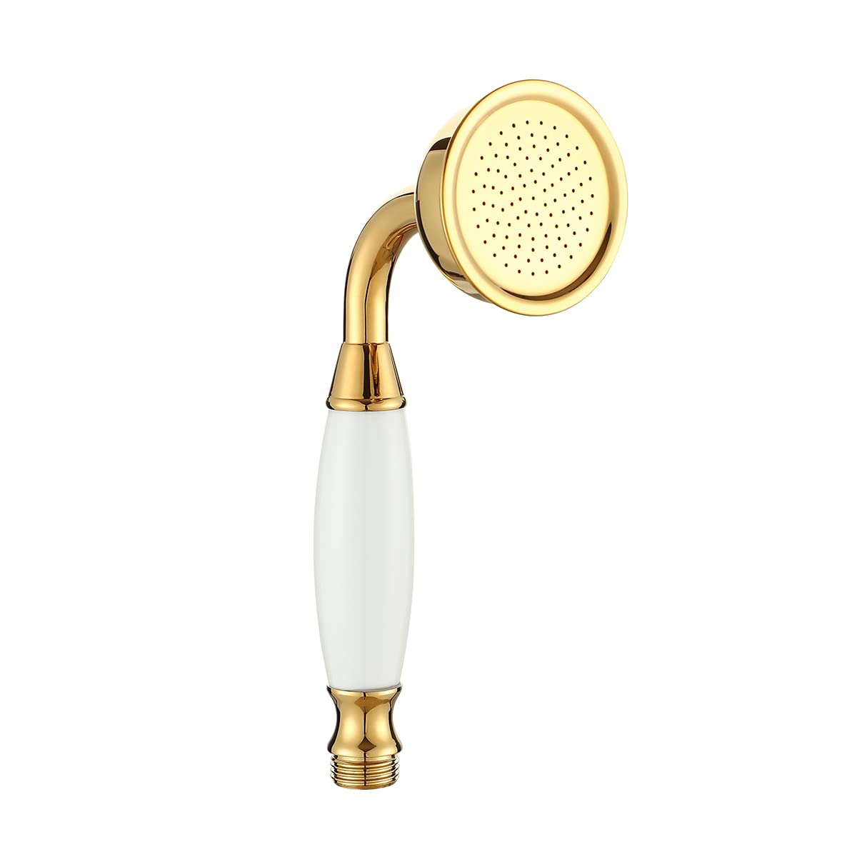 Wussh Gold And Ceramic Bathroom Classic Traditional Brass Telephone Hand Shower Head Polished Handheld Showerheads